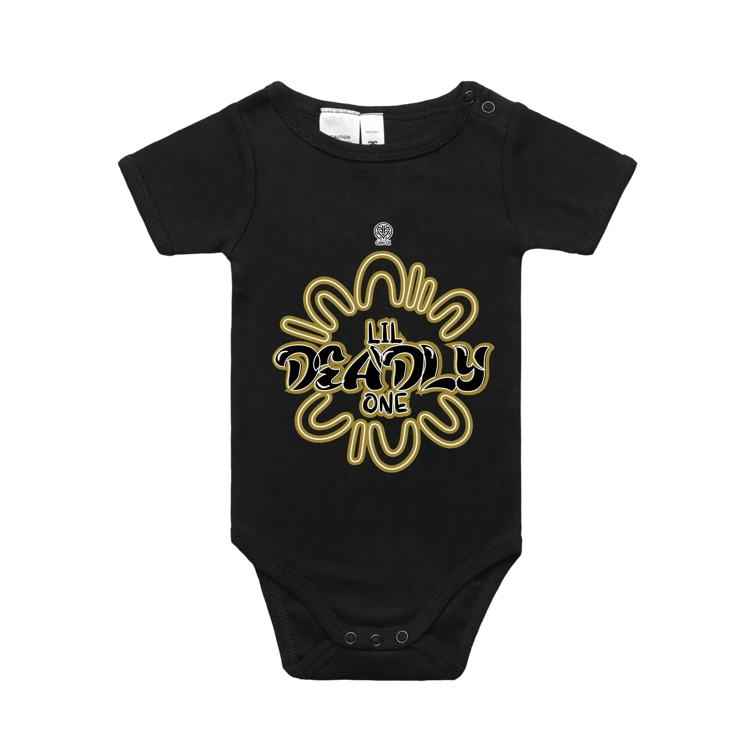Black front flat lay