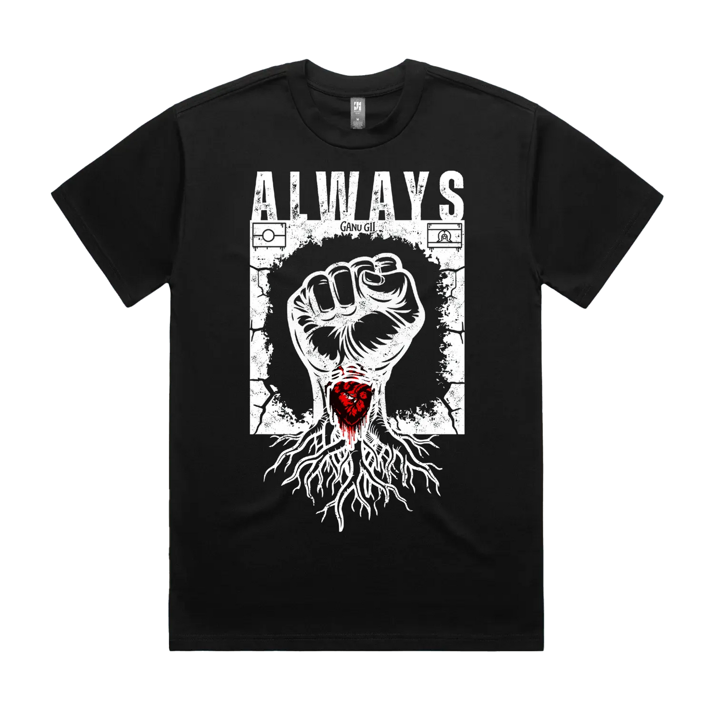 Black front flat lay