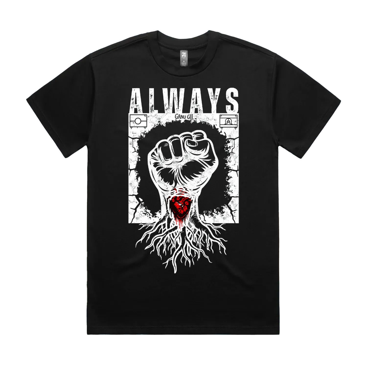 Black front flat lay